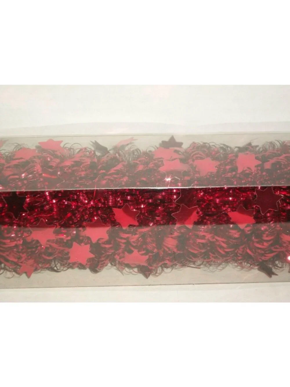 9' Red Tinsel Garland Stars Mini Trim Christmas Tree Wedding Table Decor Target